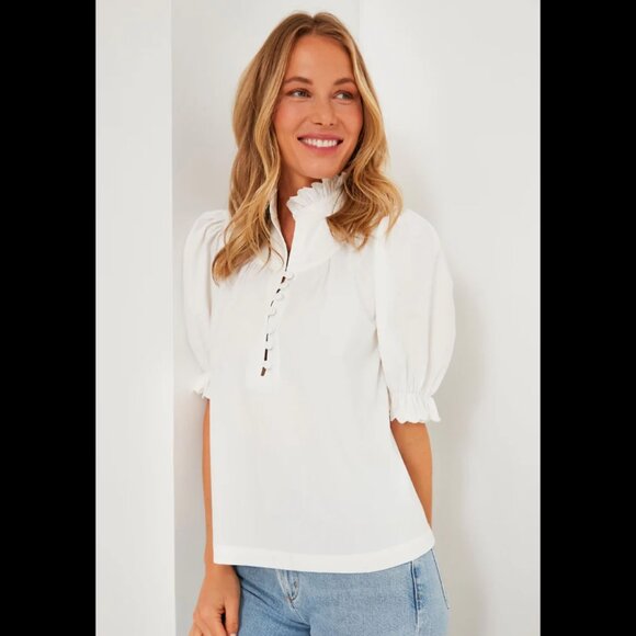NWOT Pomander Place White Selena Blouse, Size M - Picture 1 of 5
